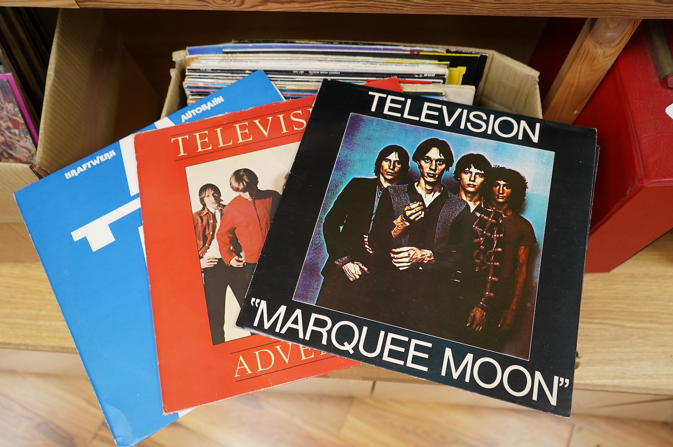 Fifty 1970's LP record albums, together with a few classical albums, artists include; Television, Kraftwerk, the soft machine, AC/DC, Randy Newman, Tracy Chapman, Wet Willies, Blood Sweat & Tears, Alice Cooper, Chicago,